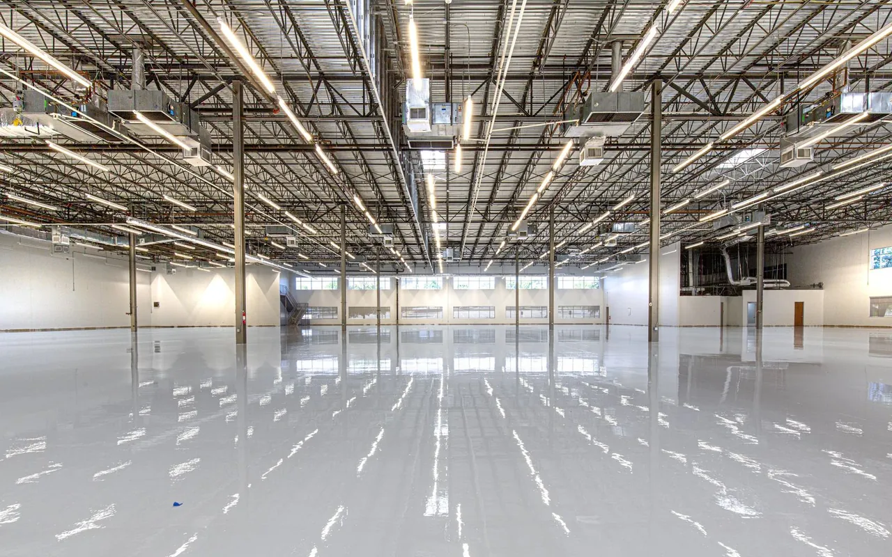 Completed epoxy flooring project at a suburban home in the United States