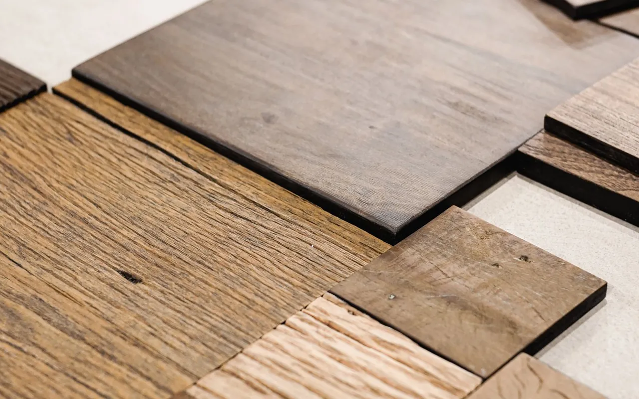 Close up of flooring materials on a residential job site